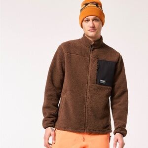 Oakley Brown Sherpa Jacket with Black Chest Pocket